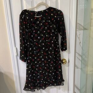 Karl Lagerfeld Black Dress with Colorful Polka Dots
